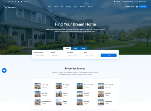 wpresidence real estate theme