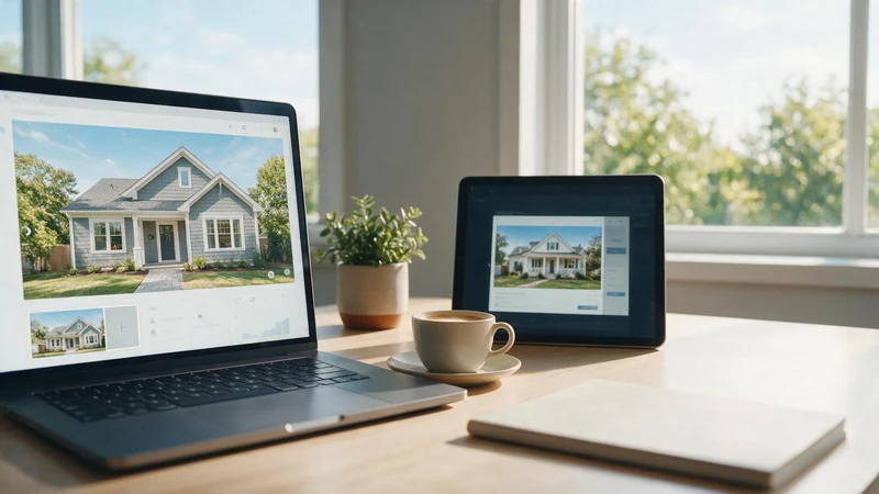 Self-hosted IDX property listings on a laptop beside an embedded IDX window on a tablet