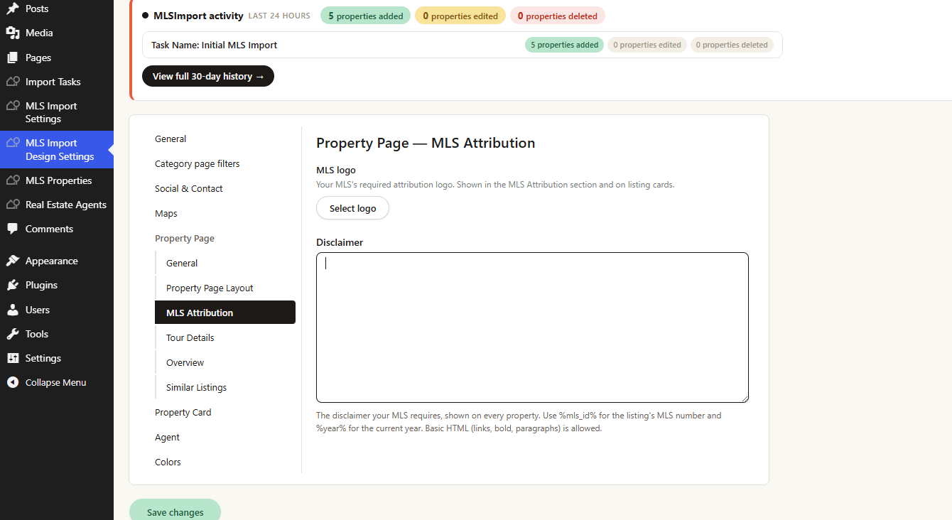 MLSImport Attribution for MLS Compliance