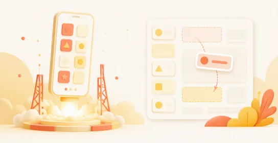 A native mobile app launch and a listing field moving position on a form