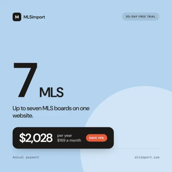 MLSimport 7 MLS plan, 2028 dollars per year with a 30-day free trial